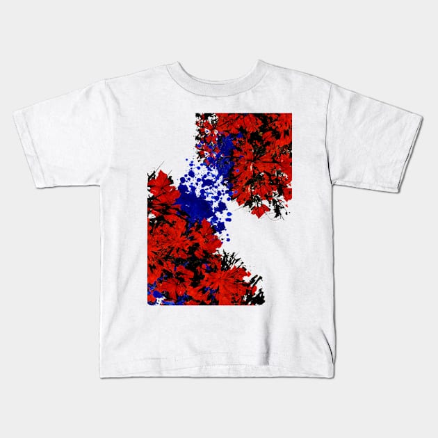 Gorgeous Blood Flower Splatter Art Design Kids T-Shirt by ARTISINION